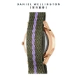 【Daniel Wellington】DW ICONIC  NATO28MM 雙色經典織紋錶-綠錶帶-金框(DW00100680)