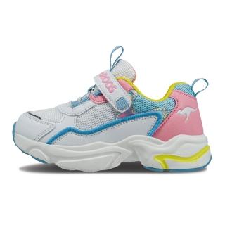 【KangaROOS】美國袋鼠鞋 童鞋 FUSION 2 老爹鞋 慢跑鞋 白/粉/黃(KK32323)