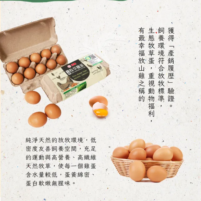 【福壽生態農場】本土牧草雞蛋x1箱(10入x12盒/箱)