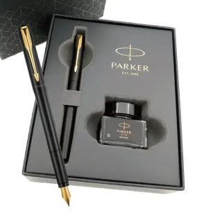 【PARKER】Parker 派克新威雅XL 黑桿 鋼 金夾墨水禮盒組   免費刻字(原廠正貨)