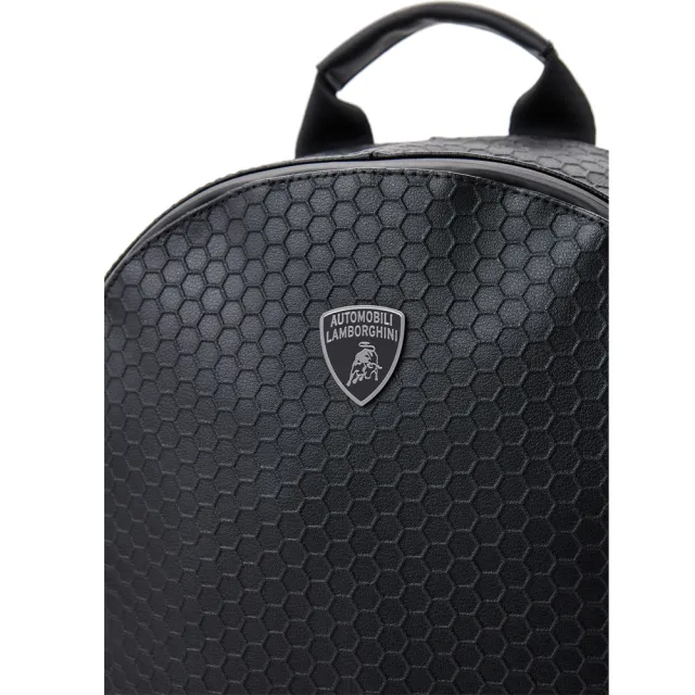【Automobili Lamborghini】藍寶堅尼 限量2折 義大利頂級小牛皮後背包 LBZA00342M 全新專櫃展示品(黑色)