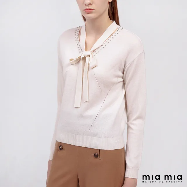 【mia mia】V領綁帶羊毛針織衫