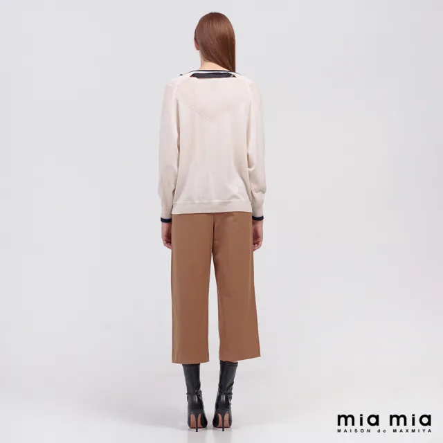 【mia mia】大V領絲巾針織衫