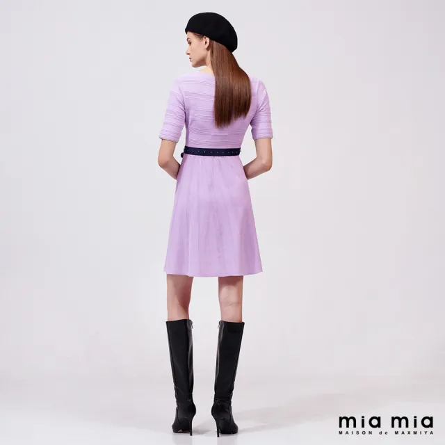 【mia mia】圓領五分袖針織洋裝