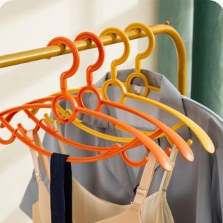 【PS Mall】塑膠衣架無痕加粗加厚防滑衣服撐家用防風寬肩晾曬成人衣掛 6入(J3081)