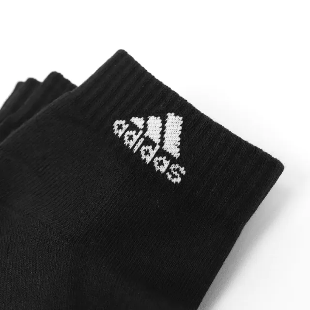 【adidas 愛迪達】襪子 Cushioned Sportswear  黑 白 短襪 厚底 基本款 愛迪達 三雙入(IC1277)