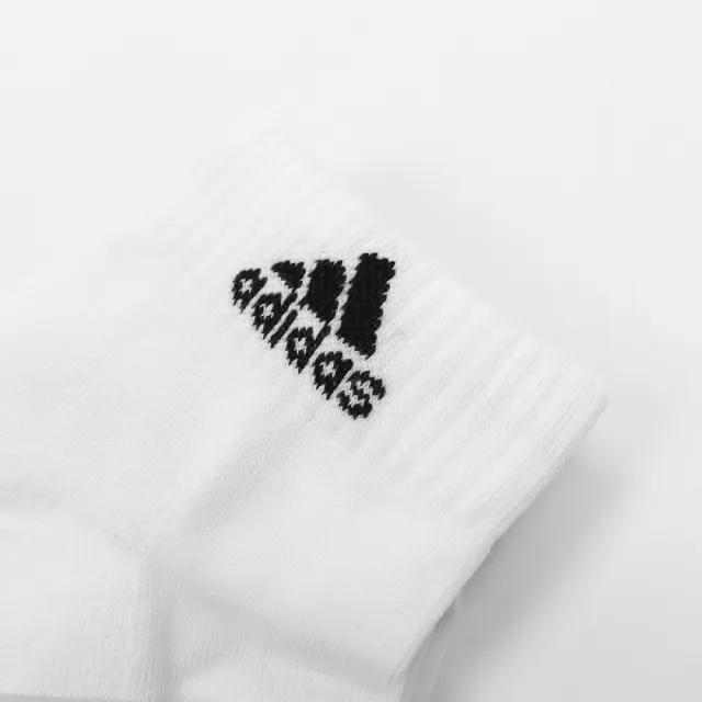 【adidas 愛迪達】襪子 Cushioned Sportswear  白 黑 基本款 短襪 厚底 愛迪達 三雙入(HT3441)