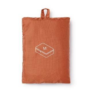 【MUJI 無印良品】聚酯纖維可折收納袋M.橘.約26x40x10cm