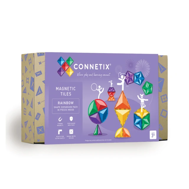 Connetix 磁樂Connetix 磁樂 澳洲 Connetix 磁力片- 36片彩虹延伸形狀組(STEAM 玩具)
