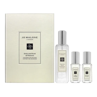 【Jo Malone】限量版英國梨與小蒼蘭糅香禮盒(國際航空版_英國梨30ml+藍風鈴9ml+鼠尾草9ml)