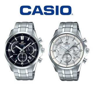 【CASIO 卡西歐】EDIFICE EFB-550D 時尚扇形儀錶板設計真三眼鋼帶手錶