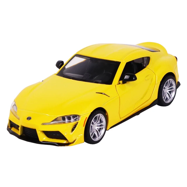 KIDMATE 1:31合金車 Toyota GR Supra黃(正版授權 迴力車模型玩具車 豐田牛魔王跑車)