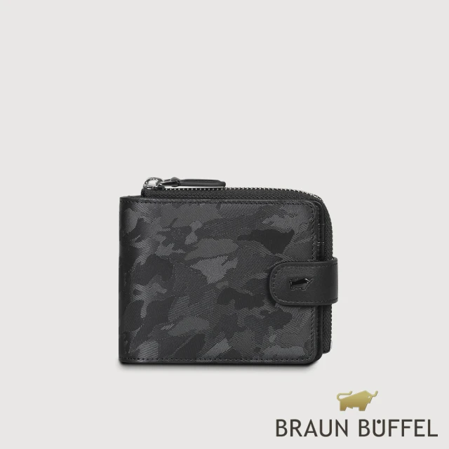 BRAUN BUFFEL 德國小金牛BRAUN BUFFEL 德國小金牛 台灣總代理 雅各 拉鍊皮夾-黑色(BF516-338-BK)