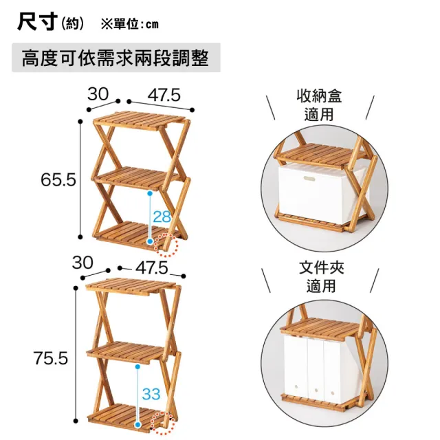 【NITORI 宜得利家居】高度可調木製層架 置物架 3層 H&L S01NS 層架 置物架 高度可調