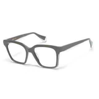【GIGI Studios】俐落都會風格粗方框光學眼鏡(水泥灰- MELLOW-6820/7)