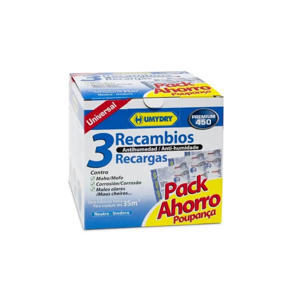 【德國品牌 HUMYDRY】450g除濕盒環保補充包(三件裝 無味)