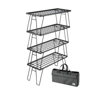 【Campingmoon 柯曼】折疊落地置物架 四入組(T-229-4T 含收納袋 置物架 層架 campingmoon 露營 逐露天下)