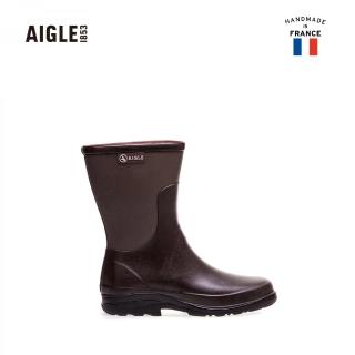 【AIGLE】男 造型短筒膠靴 AG-F8558A167 深褐色(男膠靴 短筒膠靴 雨靴)