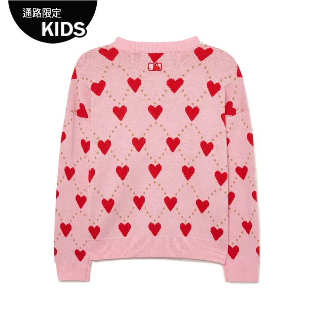 【MLB】童裝 女版針織衫 Heart系列 紐約洋基隊(7FKCH0334-50PKS)