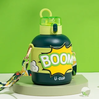 【OP生活】520ML BOOM繽紛不銹鋼保溫杯(304不銹鋼、吸管水瓶、運動水杯、運動水壺、水壺、運動水壺)(保溫瓶
