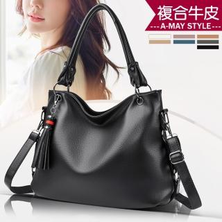 【艾美時尚】女包 真皮包 手提包 真皮流蘇大容量斜肩背方包(7色.現貨+預購)