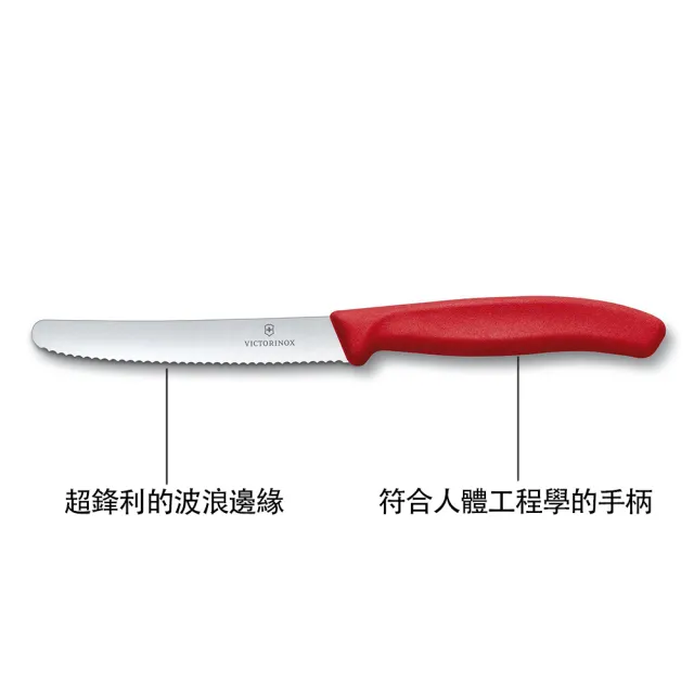 【VICTORINOX 瑞士維氏】Swiss Classic 蔬果廚刀及餐刀