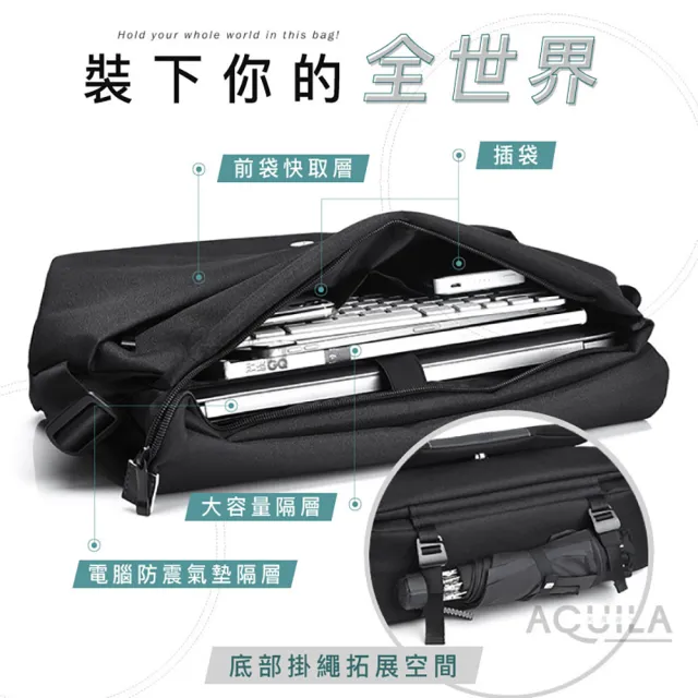 【AQUILA】天鷹座輕旅通勤包(大容量 防水包  電腦包 攝影包 斜背包 公事包 男包 包包)