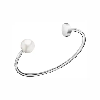 【Calvin Klein 凱文克萊】Bubbly系列鋼色珍珠手環-XS/S/M(ck手環)