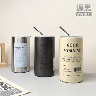 【渥思】韓系不銹鋼保溫隨行杯 600ml(冰霸杯.吸管杯.露營杯.保溫杯.附蓋吸管)
