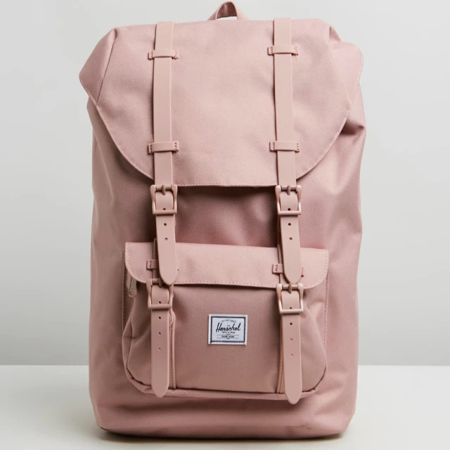 Herschel Little America 中型 粉色 乾燥玫瑰 筆電夾層 大容量 帆布 防潑水 磁扣 橡膠帶 背包 後背包