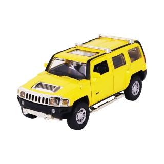 【KIDMATE】1:32合金車 Hummer H3黃(正版授權 迴力車模型玩具車 悍馬)