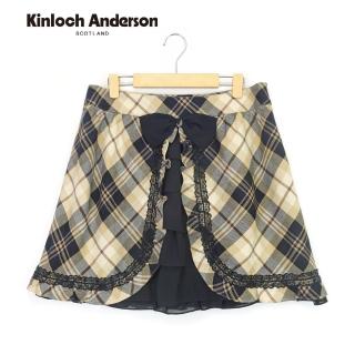 【Kinloch Anderson】拼接蝴蝶結雪紡荷葉短裙 金安德森女裝(KA0275401 卡其)