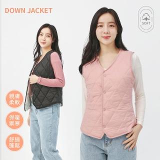 【KISSDIAMOND】輕暖菱格壓紋薄絨背心(加絨/保暖/KDC-8021)