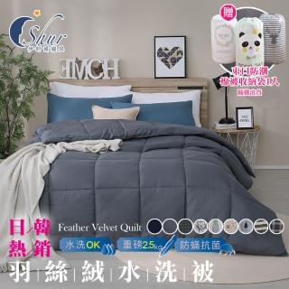 【ISHUR 伊舒爾】贈束口防潮棉被袋1入 韓系羽絲絨被 雙人2.5kg(經典灰 水洗被 棉被 被子 冬被)