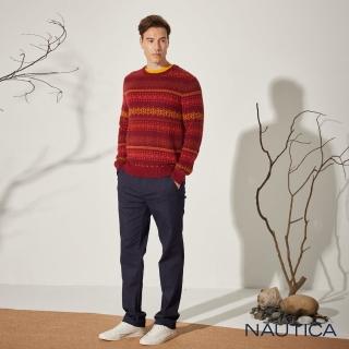 【NAUTICA】男裝 美式休閒素面長褲(深藍)