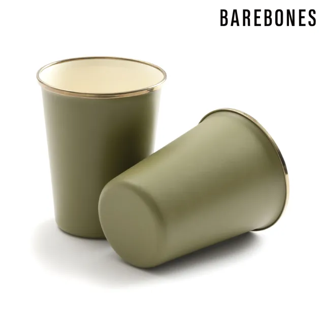 【Barebones】CKW-1029 雙色琺瑯杯組-兩入/黃褐綠(杯子 茶杯 水杯 高杯)