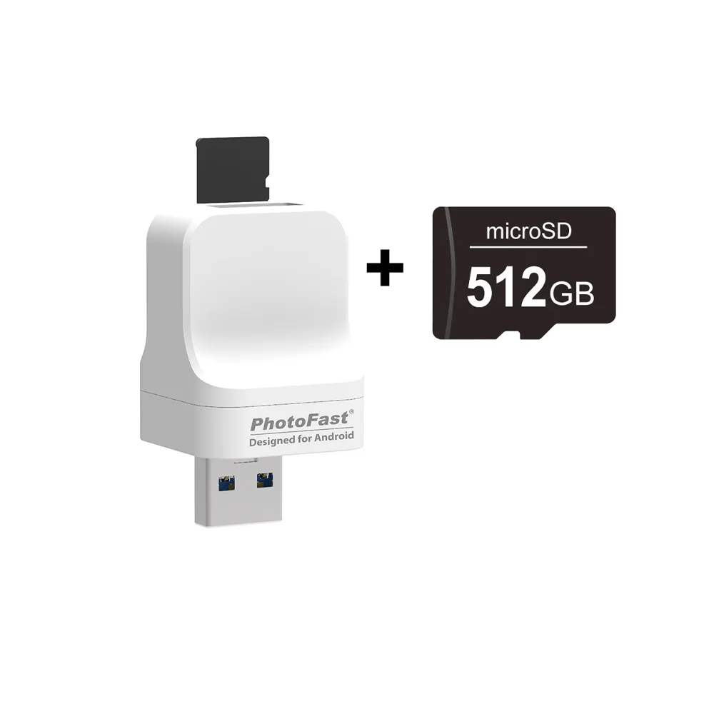 【Photofast】USB3.1 PhotoCube 手機備份方塊+512G記憶卡(Android系統專用)