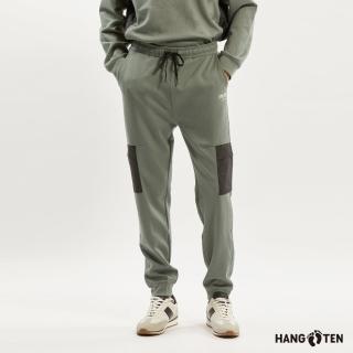 【Hang Ten】男裝-恆溫多功能-JOGGER FIT空氣層抗菌除臭彈性長褲(軍綠)