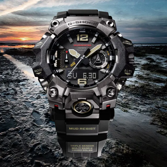 【CASIO 卡西歐】G-SHOCK MUDMASTER 太陽能 藍芽 多功能腕錶 禮物推薦 送禮首選(GWG-B1000-1A)