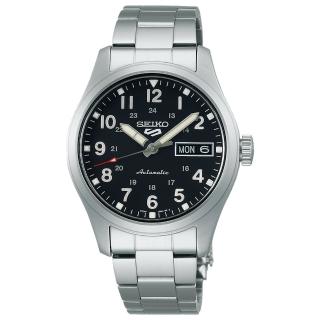 【SEIKO 精工】5 Sports 軍事風格潮流運動機械錶-黑x銀/36.4mm 雙12限定(SRPJ81K1/4R36-13P0D)