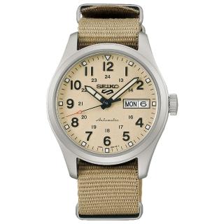 【SEIKO 精工】5 Sports 軍事風格潮流運動機械錶-卡其/36.4mm(SRPJ83K1/4R36-13P0U)