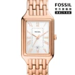 【FOSSIL 官方旗艦館】Raquel 金爵女伶復古女錶 玫瑰金色不鏽鋼鍊帶 指針手錶 23MM ES5271