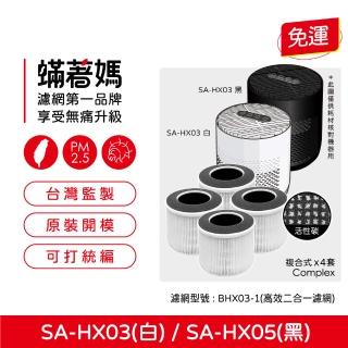 【著媽】濾網4入優惠組(適用 SABA SA-HX03 SA-HX05 空氣清淨機 BXH03-1)