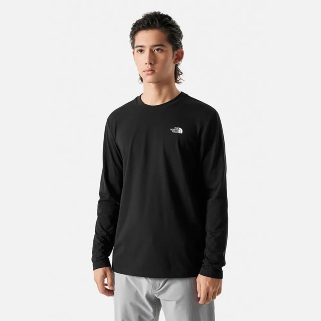 【The North Face】TNF 長袖上衣 M FOUNDATION L/S TEE - AP 男 黑(NF0A7QVDJK3)