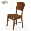 【文創集】魯斑法式柚木紋實木高背餐椅(單張餐椅販售出貨)