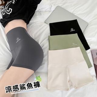 【D.studio】韓版緊身收腹提臀鯊魚短褲(安全褲鯊魚褲瑜伽褲休閒褲褲子 運動短褲女裝運動褲黑褲 P286)