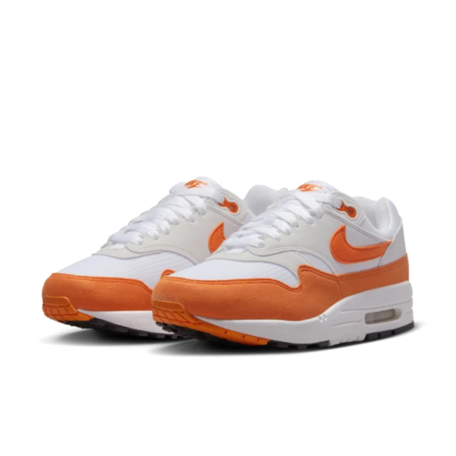 NIKE 耐吉NIKE 耐吉 慢跑鞋 女鞋 運動鞋 氣墊 緩震 W AIR MAX 1 白橘 DZ2628-002