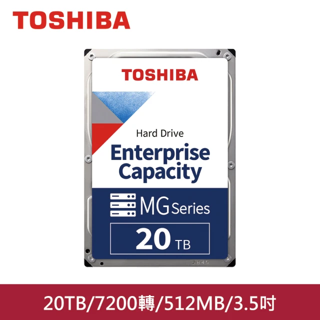 TOSHIBA 東芝TOSHIBA 東芝 (2入組) 20TB 3.5吋 7200轉 512MB 企業級 內接硬碟(MG10ACA20TE)