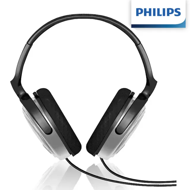 【Philips 飛利浦】頭戴式立體聲電視/電腦耳機 SHP2500(HI-FI音質/6M線長/附轉接頭/音量線控)