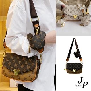 【Jpqueen】復古單品印花單肩斜背手提女用翻蓋包(3色可選)